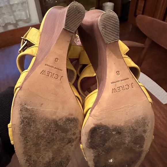 J Crew yellow heeled sandals. Size 8. - Picture 4 of 6